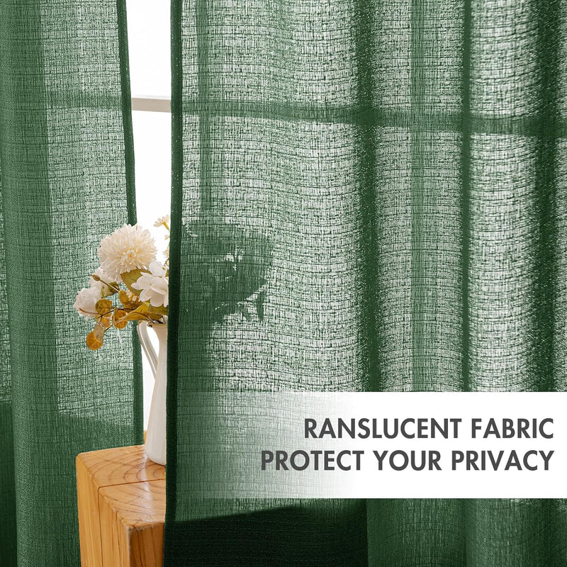 MIULEE 2er Set Voile Vorhang Sheer Leinenvorhang mit Ösen Transparente Unregelmässige Textur Gardine