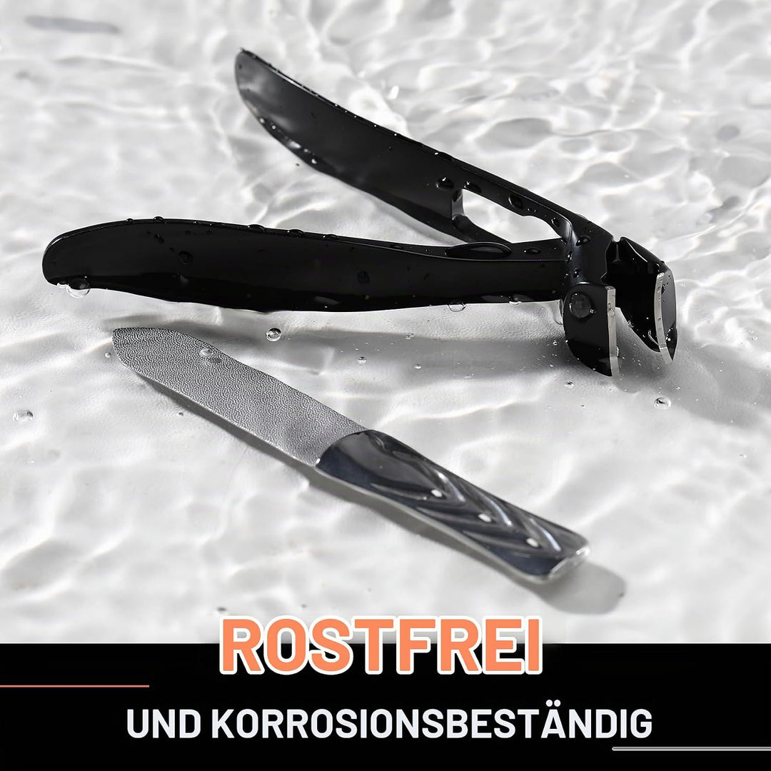 BEZOX Präzisions Nagelknipser mit abgewinkeltem Kopf für dicke Seniorennägel - Grosser Fingernagelkn