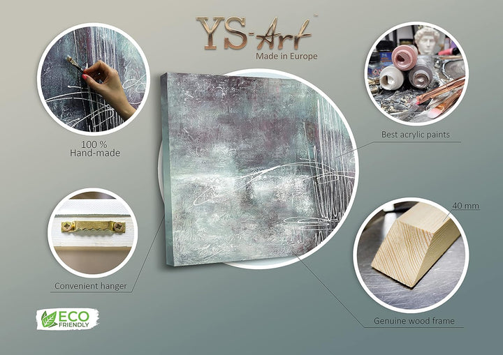 YS-Art Abstrakt Acryl Gemälde auf Leinwand Melodie handgemalt Wandbilder Wohnzimmer modern Wohndekor