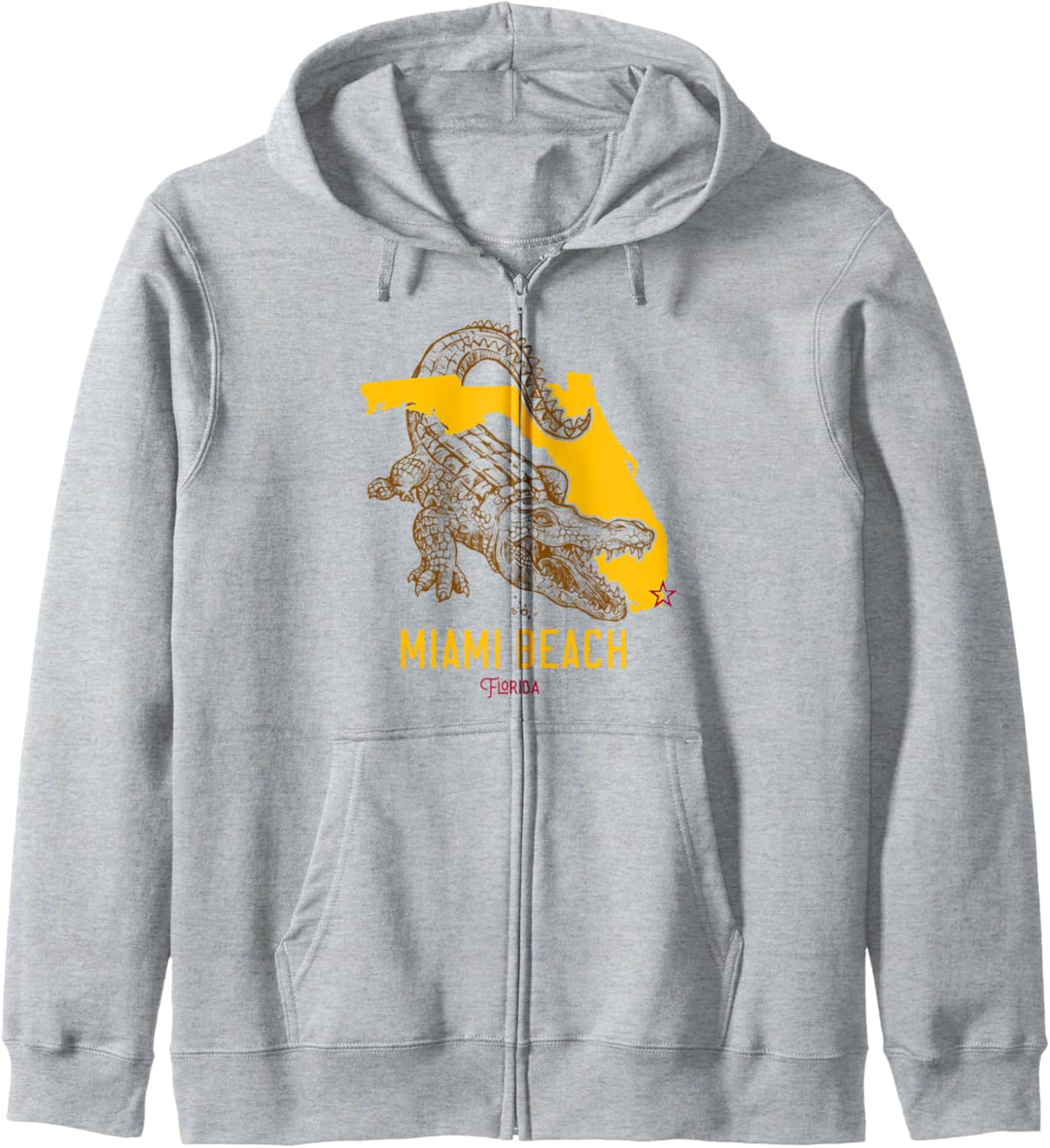 Miami Beach Florida FL Aligator Vacation Surf Sunset Kapuzenjacke