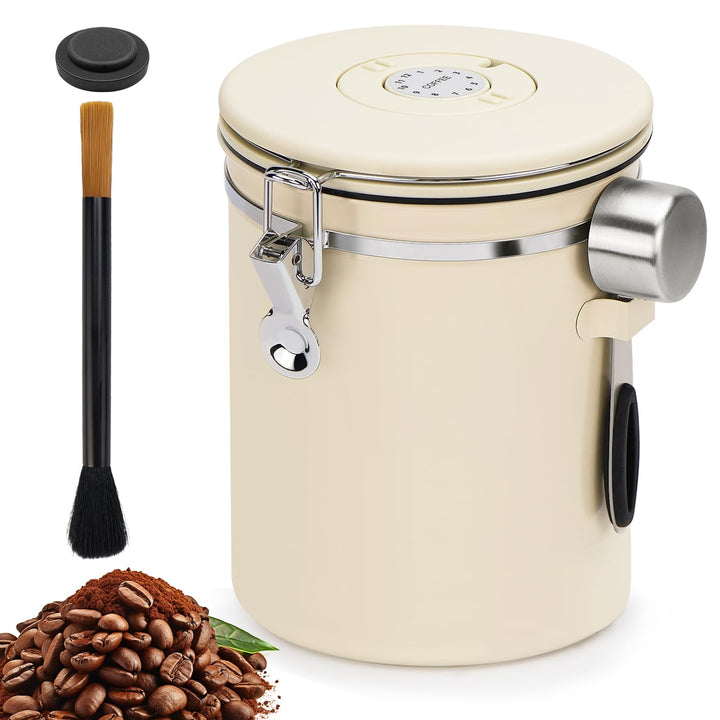 NCTNCX Kaffeedose Luftdicht Behälter Kaffeebohnen Aufbewahrung 2,8 L aus Edelstahl Kaffeebehälter mi