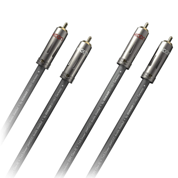 HICON 50cm Stereo NF- Phonokabel SC- Stratos by SOMMER CABLE Referenz- Cinchkabel 0,34 mm² 0,5m - ST