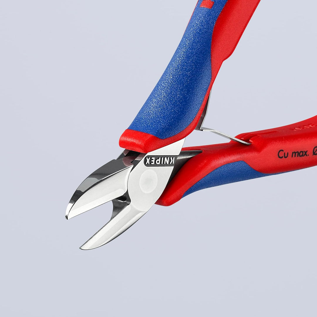 Knipex Elektronik-Seitenschneider mit Mehrkomponenten-Hüllen 130 mm 77 02 130 runder Kopf, mit Facet