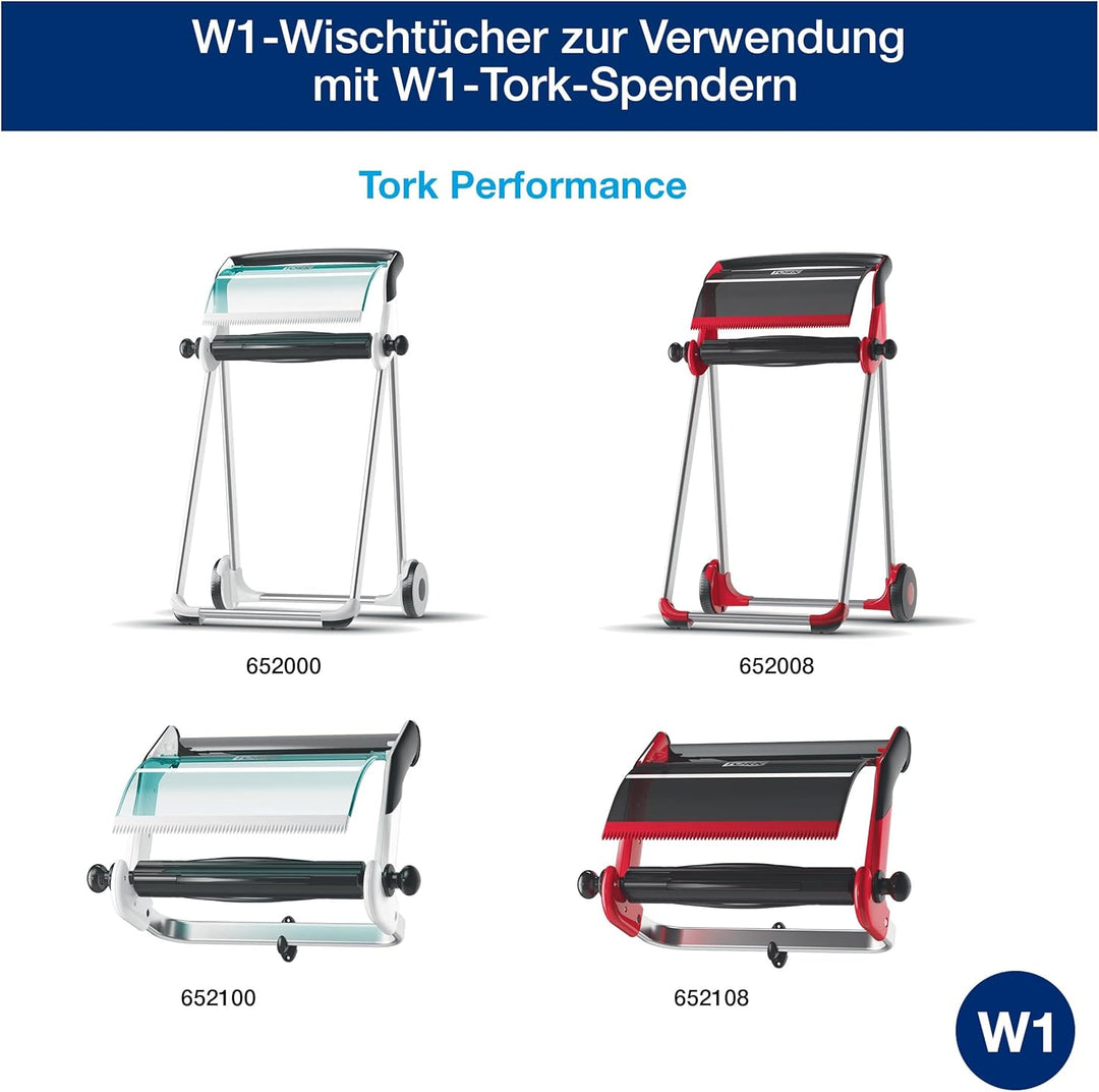 Tork 510104 Reinigungstücher für W1 Bodenständer- und Wandhalter-System / 1-lagige Putzrolle in Weis