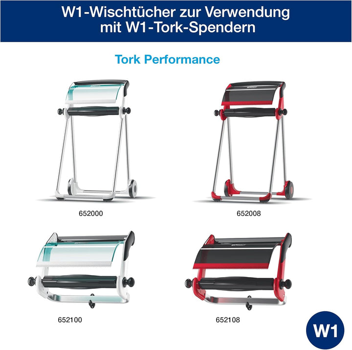 Tork 510104 Reinigungstücher für W1 Bodenständer- und Wandhalter-System / 1-lagige Putzrolle in Weis