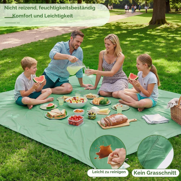 Picknickdecke Wasserdicht 150 x 210 cm,Ultraleicht Tragbar Campingdecke, Waschbare Sandfest Strandde