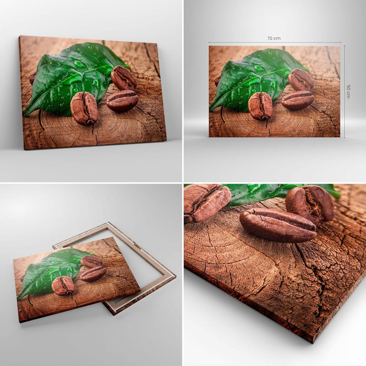 Bilder auf Leinwand Aroma Kaffee Pflanze Samen Leinwandbild 70x50cm Wandbilder Dekoration Wohnzimmer