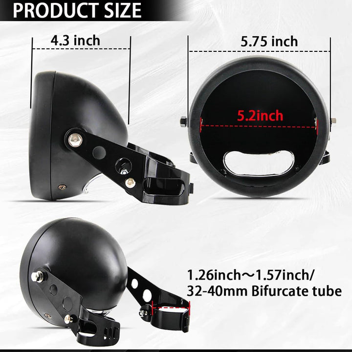 SKUNTUGUANG 5 3/4 5,75 Zoll Led Scheinwerfer Housing Bracket Eimer für Motorrad Schwarz
