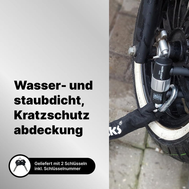 Kettenschloss mit Bügel für Scooter, Roller, Mofas und E-Bikes - 100 cm | Scooter Schloss - Sicherhe