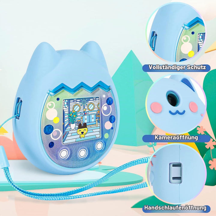 Silikon Hülle und Hartschalenkoffer kompatibel mit Tamagotchi Pix Virtuelles Haustierspielzeug, Schu