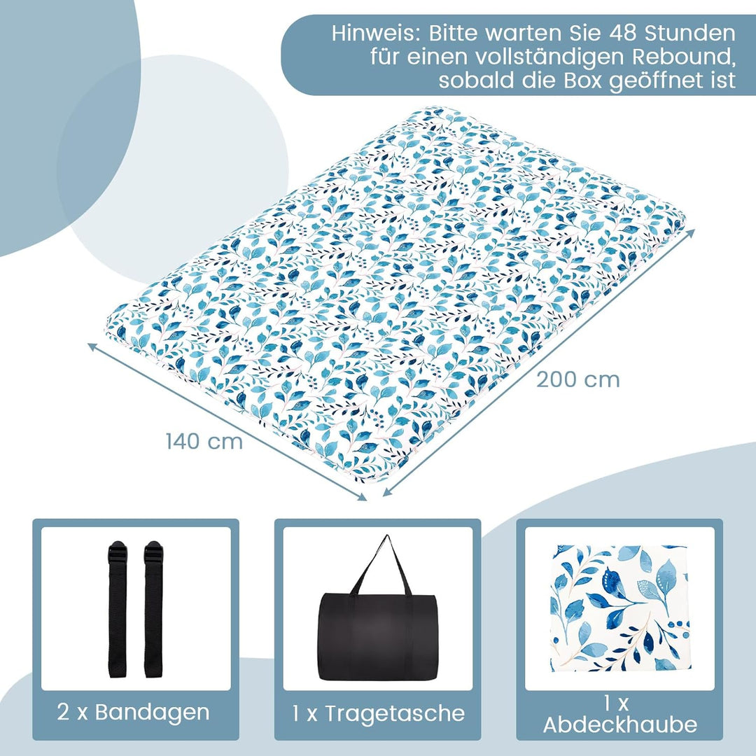 COSTWAY Japanische Futon Matratze, Tatami-Matte, Bodenmatratze, Klappmatratze mit waschbarem Bezug,