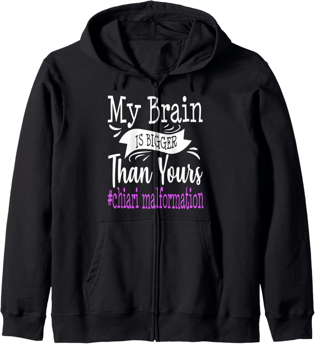 Chiari Malformation Awareness Mein Gehirn Grössere Lila Ribbon Kapuzenjacke