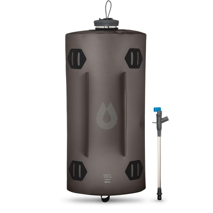 HydraPak Seeker - Faltbarer Wasserspeicher (10L) - BPA- und PVC-freier Camping Trinkrucksack - Grau