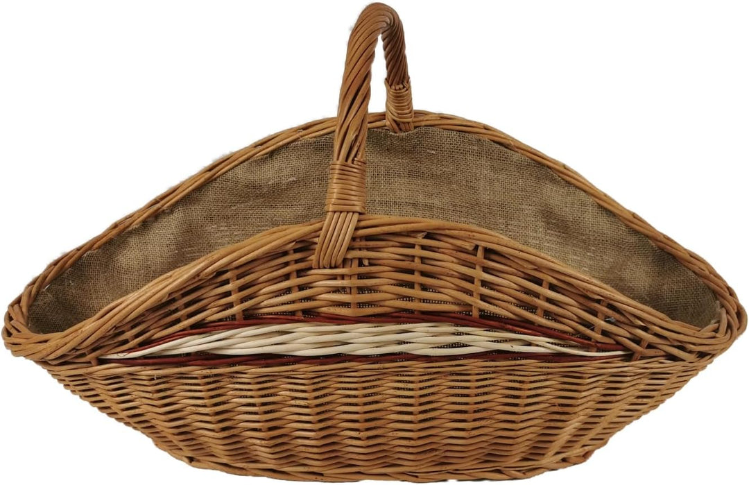 Kaminholzkorb aus Weide mit Jute (72x43x44 cm), 72x43x44 cm