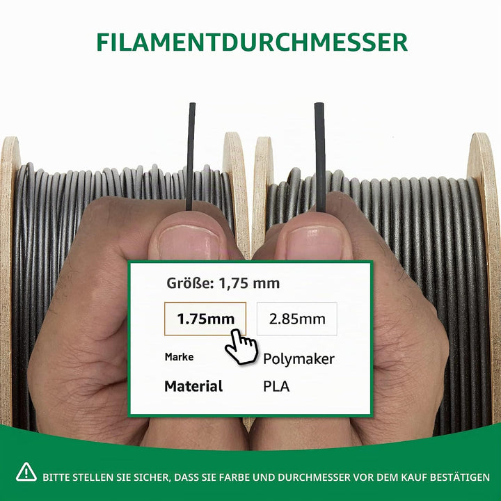 Polymaker PolyTerra PLA+ Grün - 1.75mm - 1kg Grün 1,75mm, Grün 1,75mm
