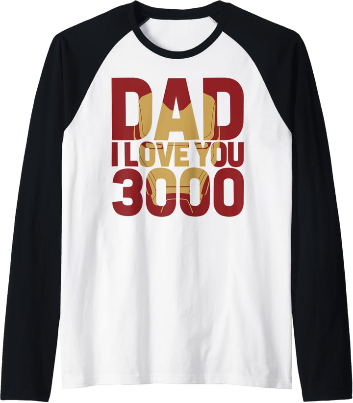 Marvel Avengers Iron Man Dad I Love You 3000 Raglan
