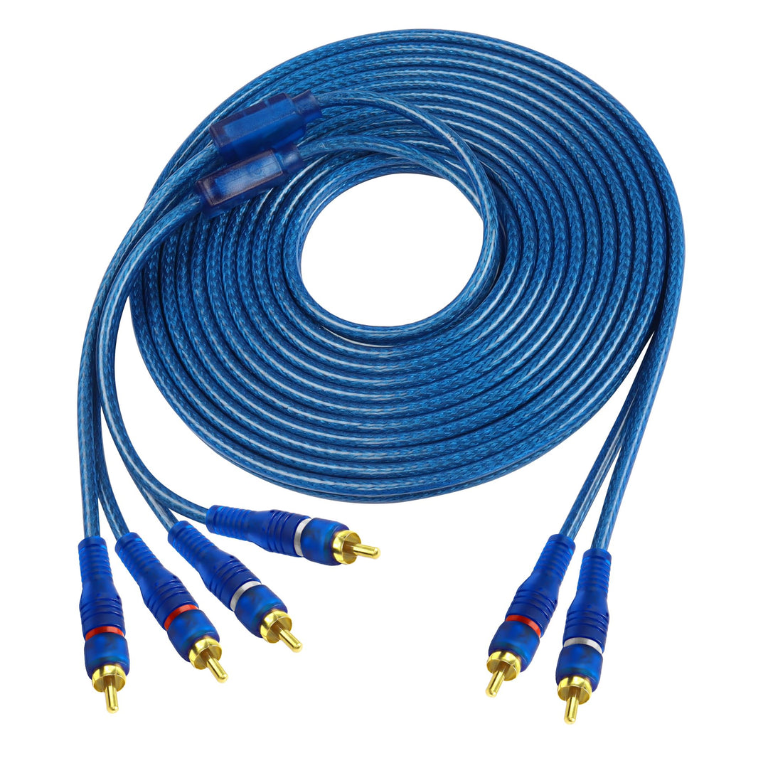 MEIRIYFA 4 Kanal RCA Auto Audio Verbindungskabel, 2 Kanal zu 4 Kanal RCA Auto Audio Y-Splitter Adapt