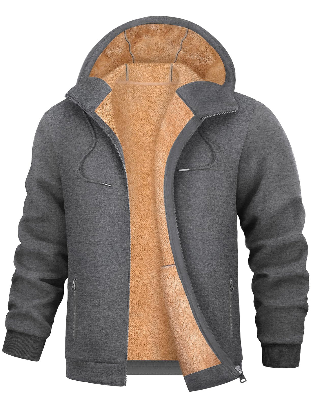 Xnova Sweatjacke Herren Fleecejacke Kapuzenpullover Zipper Hoodie Casual Bequemes und Warmes Übergan