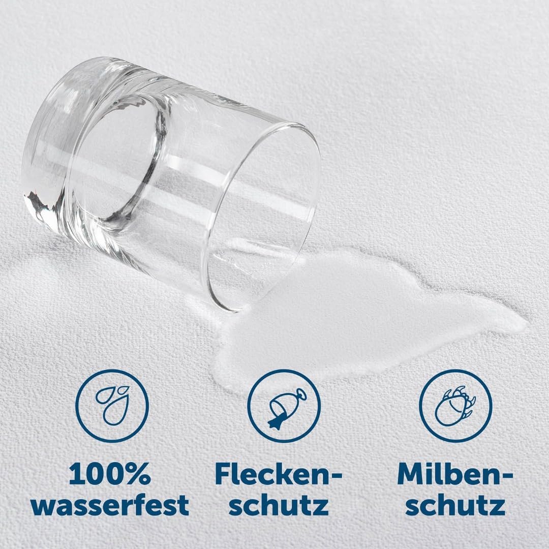 Blumtal Matratzenschoner 140x200cm 2er Set - wasserdichte Matratzenauflage 70x140cm aus 80% Baumwoll