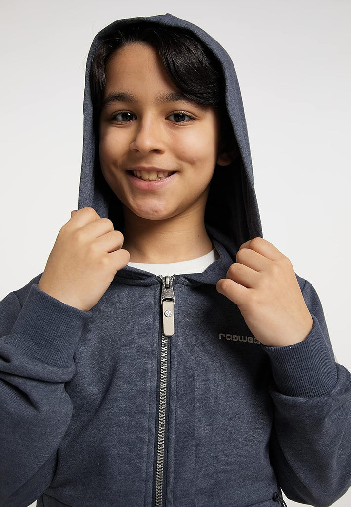 Ragwear Axell Organic Jungen Sweatjacke mit Kapuze Sweat Strickjacke Cardigan Übergangsjacke Jacke S