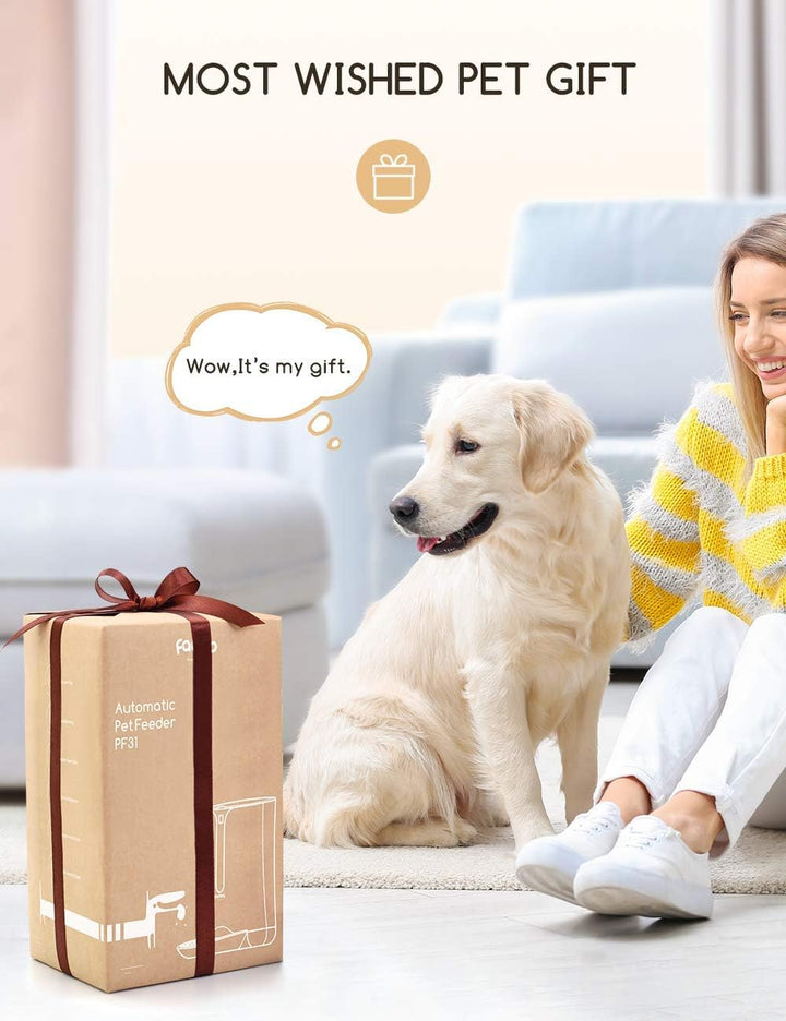 Faroro Futterautomat Katze mit Timer-Zuführung 7L Automatischer Futterautomat mit Portionskontrolle