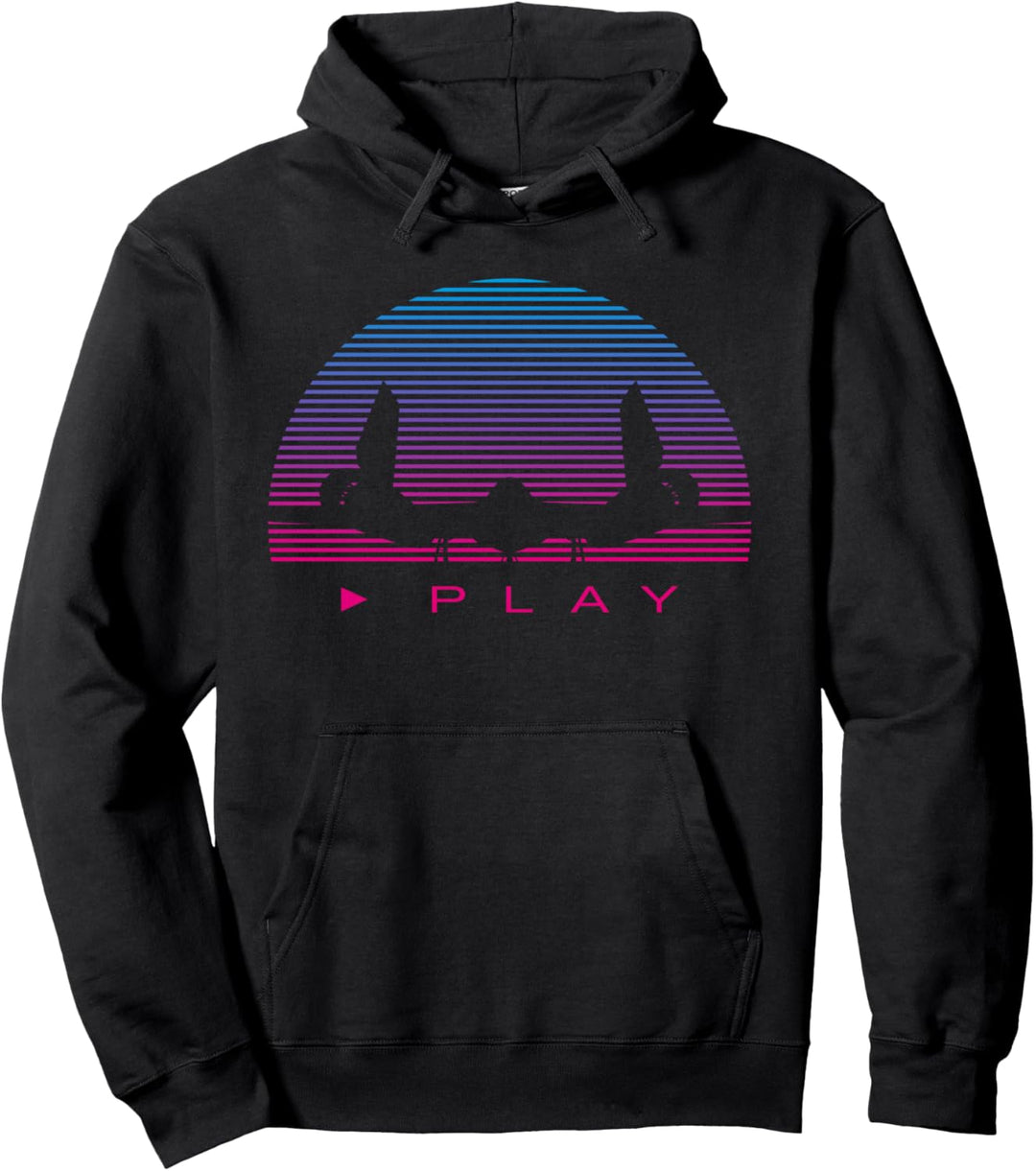 Synthwave Flugzeug Retro 80er Synthesizer Retrowave Pullover Hoodie