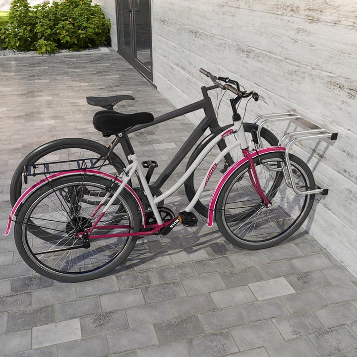Froadp Fahrradständer Boden für 2 Fahrräder,Mehrfachständer für 30-65mm Reifenbreite, Galvanisierter