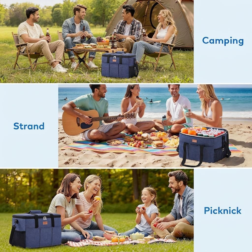Lifewit Kühltasche 30L, Kühlung Thermoisoliert Tragbar Faltbar Wasserdicht, Gross Picknicktasche für