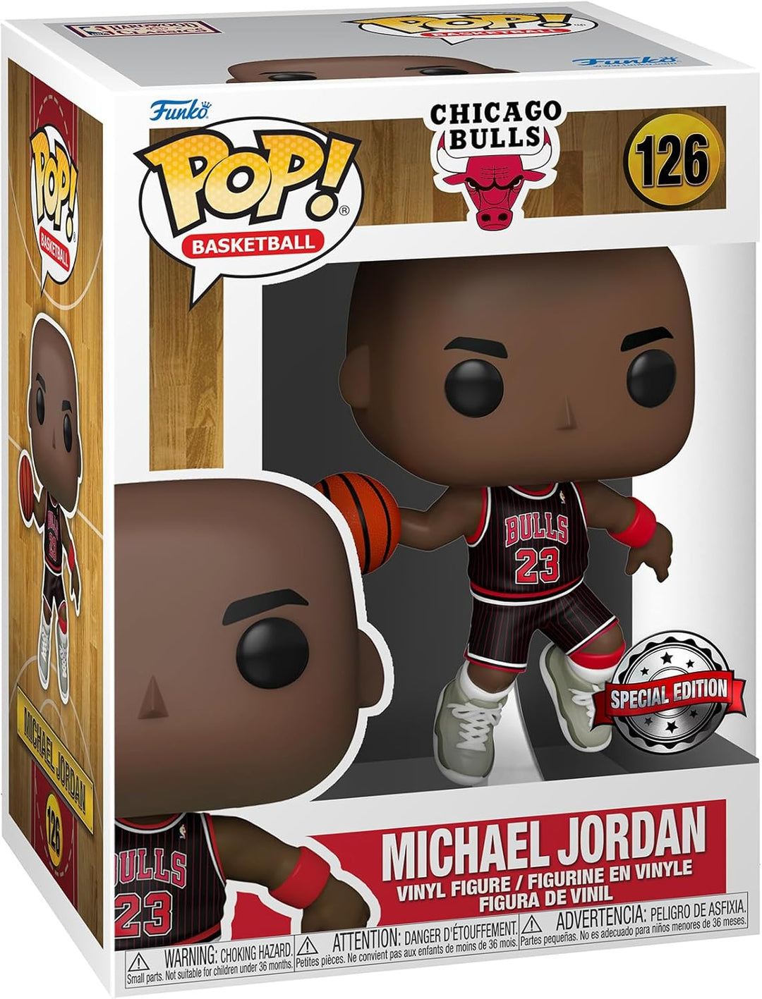 Funko POP! NBA: Chicago Bulls - Michael Jordan mit Jordans - (Blk Enamel Pinstripe Jersey) - Vinyl-S
