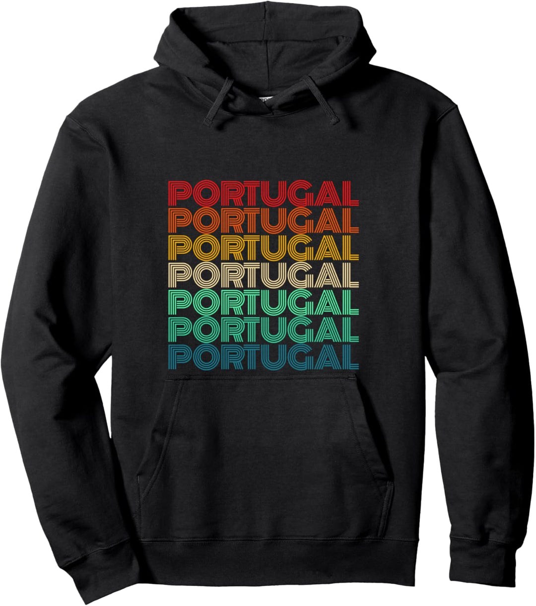 Nostalgisches, farbiges, stilvolles Wort "Portugal" Pullover Hoodie
