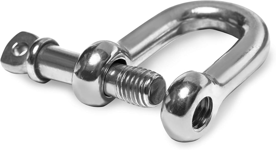 HEAVYTOOL Schäkel gerade Kurze Form Edelstahl 4mm bis 25mm (Grösse und Menge wählbar) V4A AISI 316 R