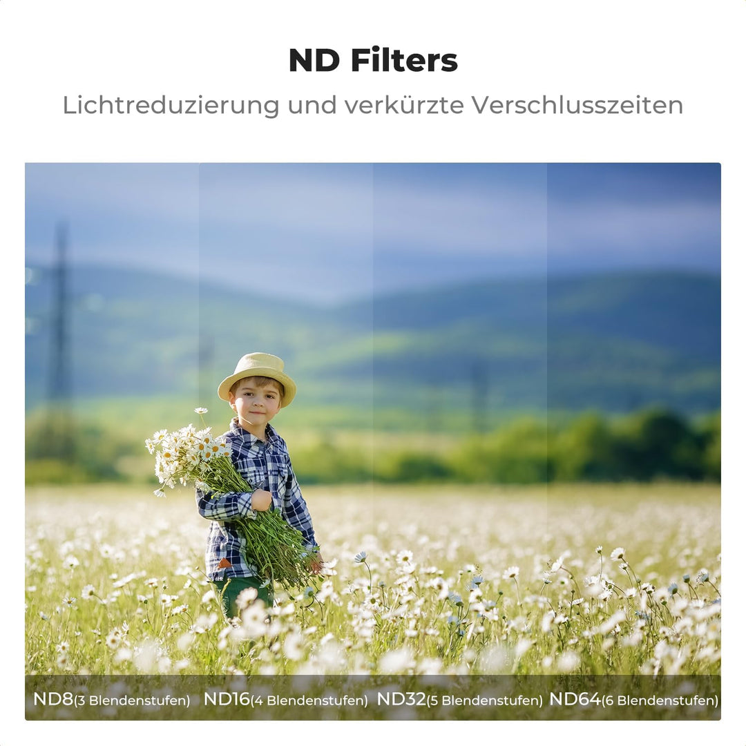 K&F Concept ND & CPL Filter Set Kompatibel mit DJI NEO, 6 stück Filter UV, CPL, ND8, ND16, ND32, ND6