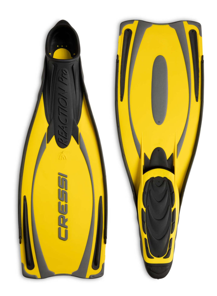 Cressi Reaction Pro Fins - Flossen zum Tauchen, Freitauchen und Schnorcheln, Adult Unisex 44/45 Gelb