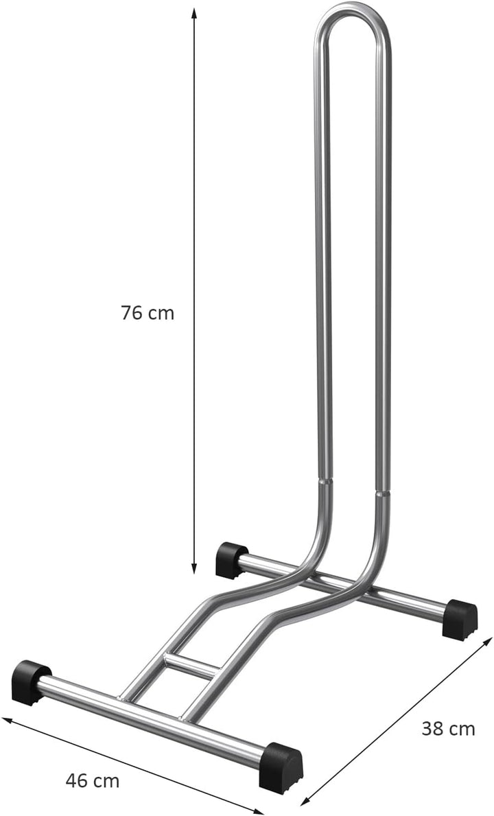 4 x WELLGRO® Fahrradständer - Stahl, sicherer Stand - Farbe silber