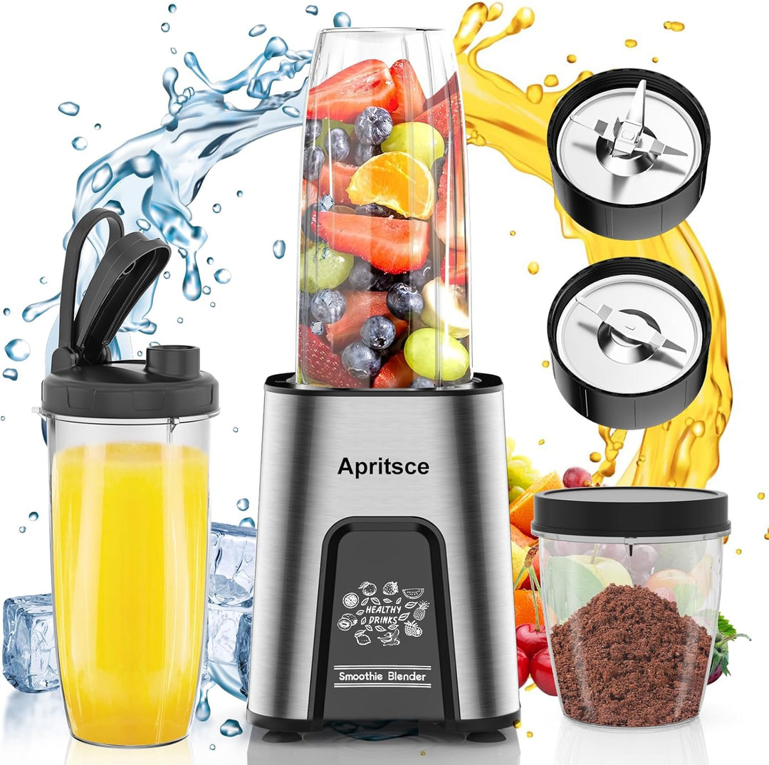 Smoothie Mixer, Apritsce 800W Standmixer Smoothie Maker, Blender Elektrisch mit 2 Flasche und 300ML