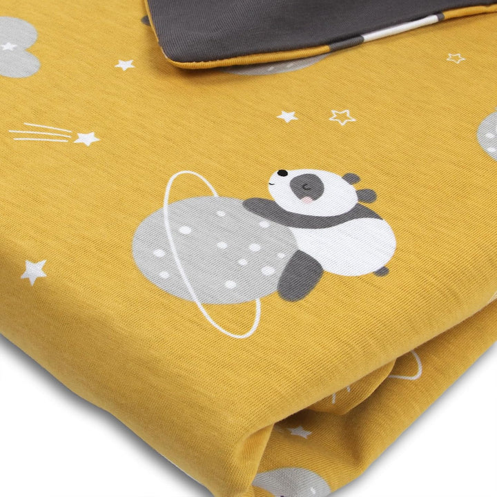 schlummersack Kinder Bettwäsche Set 100x135 Panda aus 100% Baumwolle, Wendbar, mit Reissverschluss,