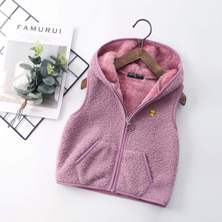 Happy Cherry Jungen Mädchen Fleece-Weste Flauschig Atmungsaktive Outdoor 100 Viloet, 100 Viloet
