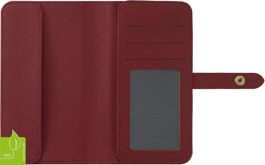 KMP GreenNu Wallet Prime (mit Handschlaufe und Schulterträger) passend für iPhone XR - Cherry red -