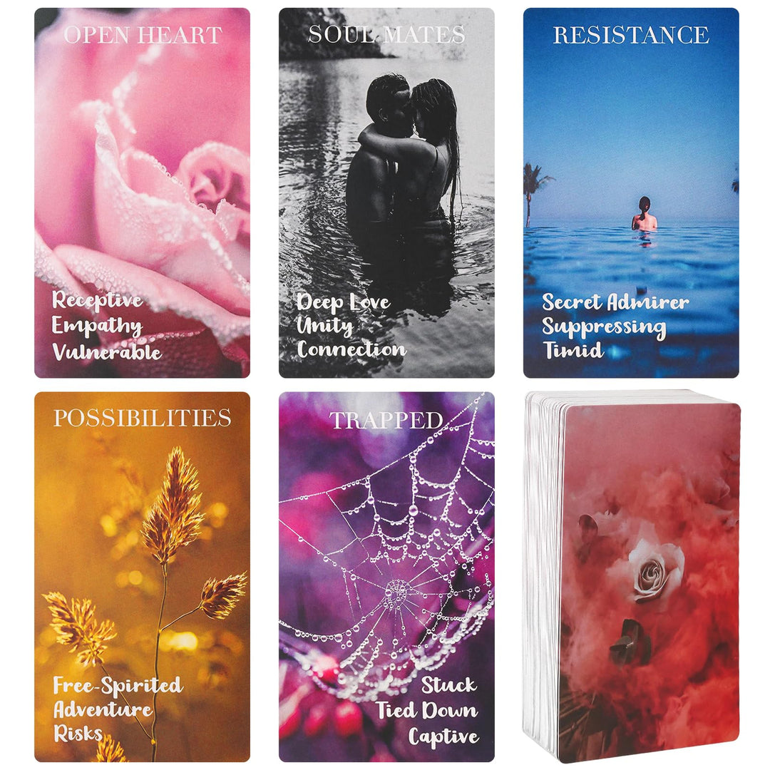 Fofeadm Oracle Cards, 78 PCS Love Oracle Tarotkarten Deck mit Bedeutung auf ihnen, Love Orakel-Karte
