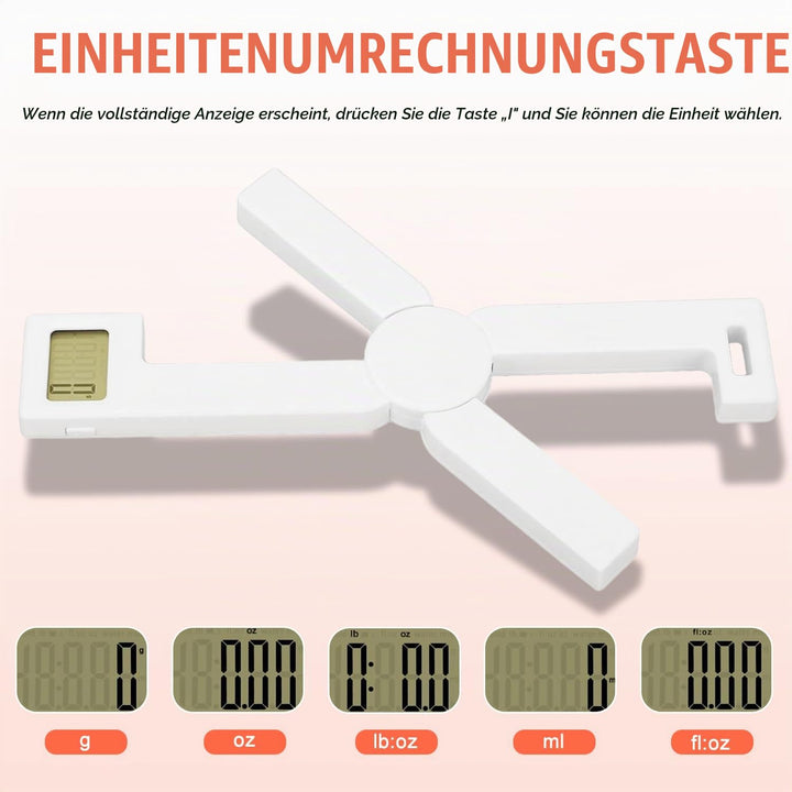 Küchenwaage Digital, Digitalwaage 5kg - Präzise auf 1g, Tragbarer X-Typ Faltbare Präzisions-Lebensmi