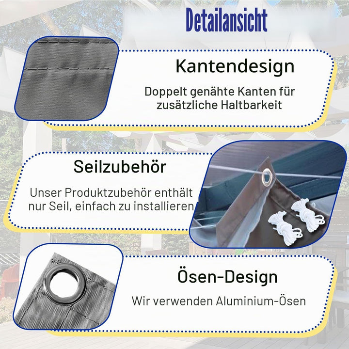 Einziehbares Welle Sonnensegel 0.9x3.5m, Verstellbare Pergola Markise mit wasserdichtem &amp; UV-beständ