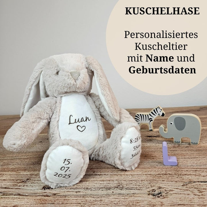 Personalisierte Geschenke Baby | Kuscheltier mit Geburtsdaten & Name | Kuscheltier für Kleinkinder H