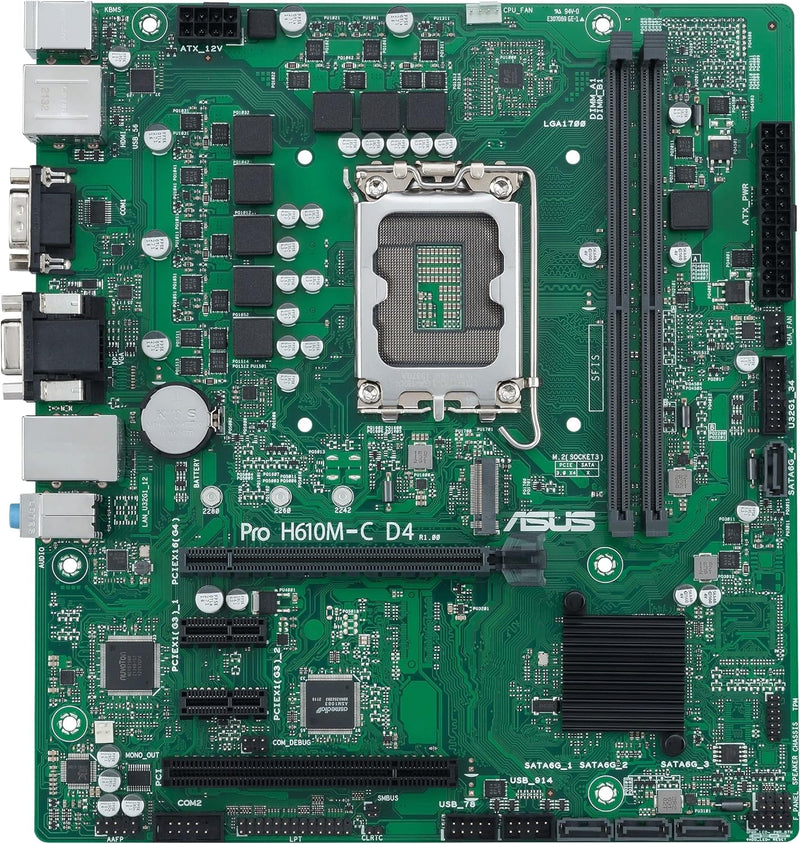 ASUS Pro H610M-C D4-CSM Business Mainboard Sockel Intel LGA 1700 (mATX, PCIe 4.0, ASUS COM Debug Hea