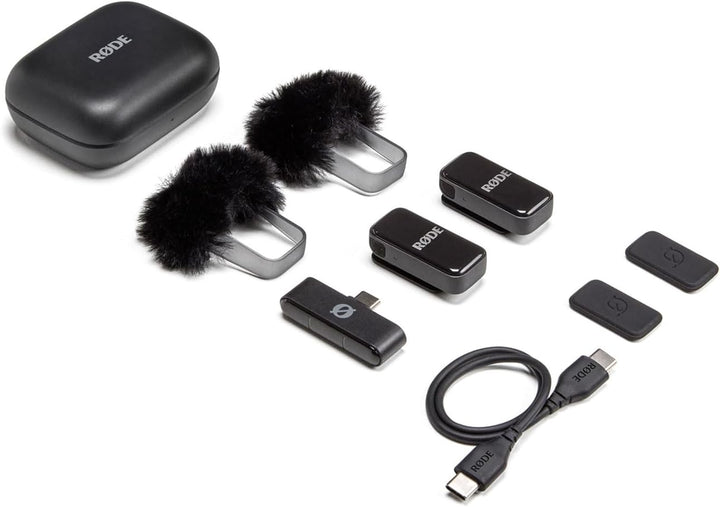 Rode Wireless Micro Drahtloses Mikrofon-System USB-C mit Interview Micro Handadapter und keepdrum Tu