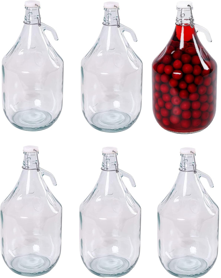 5L Bügelflaschen Gärballon Glasballon Weinballon Bügelverschluss Flasche Weinflasche (6), 6