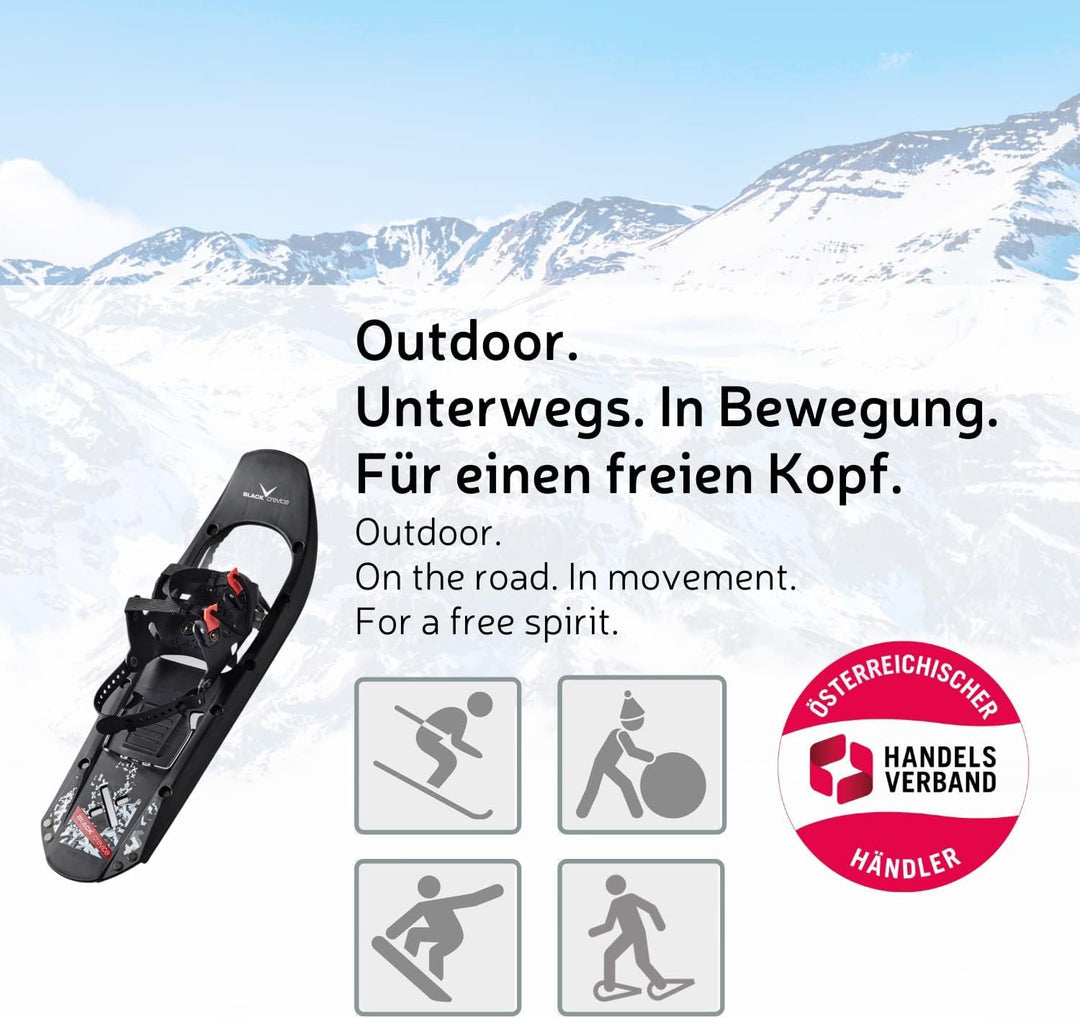 Black Crevice Schneeschuhe Herren & Damen I Schneeschuhe zum Wandern aus leichtem Kunststoff I Schne