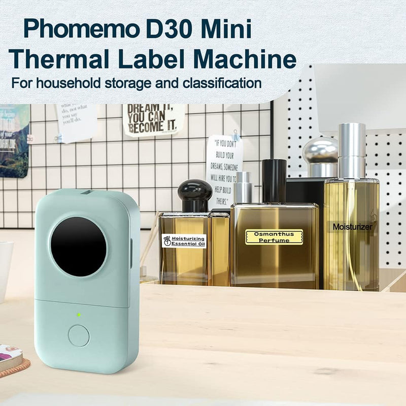 Phomemo D30 Etikettendrucker Aufklebermaschine - Thermoetikettendrucker Tragbarer, Vorgeschnittener