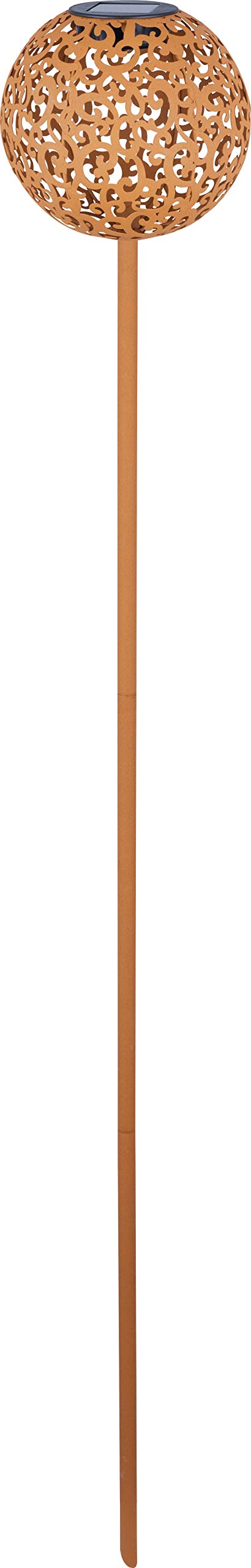 Dehner Solarstab Lagos, Kugelleuchte, Lichtfarbe warmweiss, Ø 16 cm, Höhe 120 cm, Metall/Kunststoff,