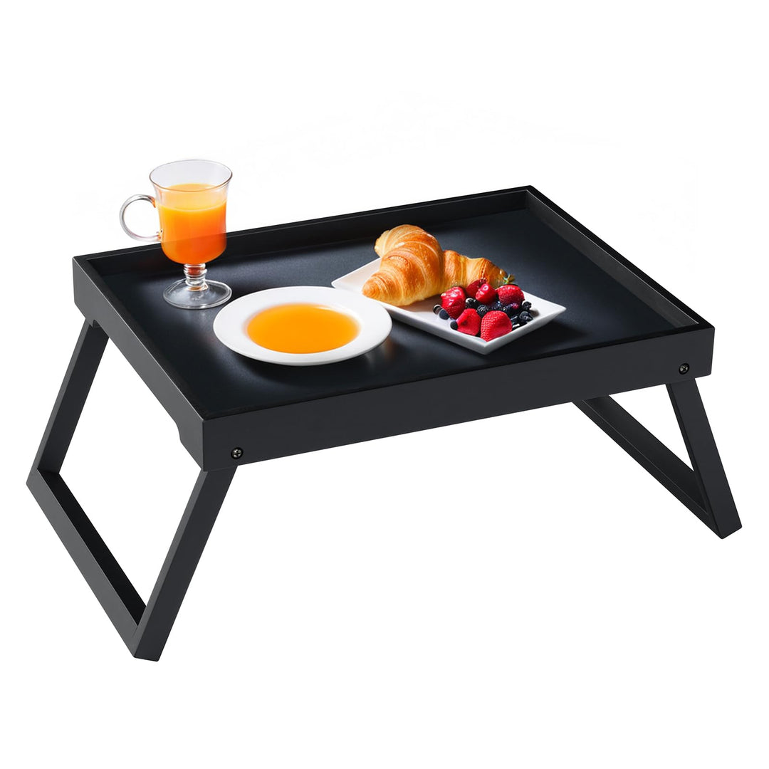 Betttablett Tisch mit klappbaren Beinen, Bambus Frühstück im Bett Essen, Servieren oder Verwendung a