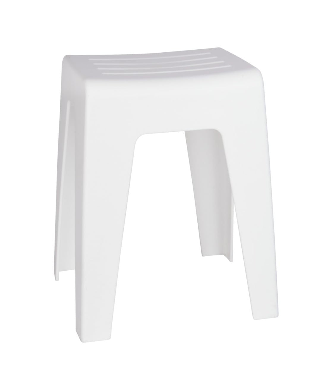 WENKO Badhocker Kumba Weiss - Hocker, Sitzhocker, Wohnhocker, Polypropylen, 38 x 47 x 32 cm, Weiss,
